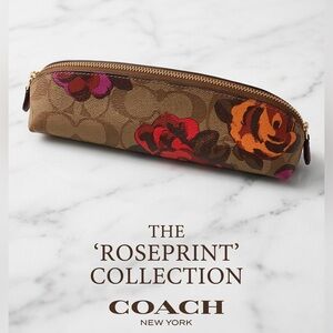 Coach Signature Canvas Rose Print Cosmetic